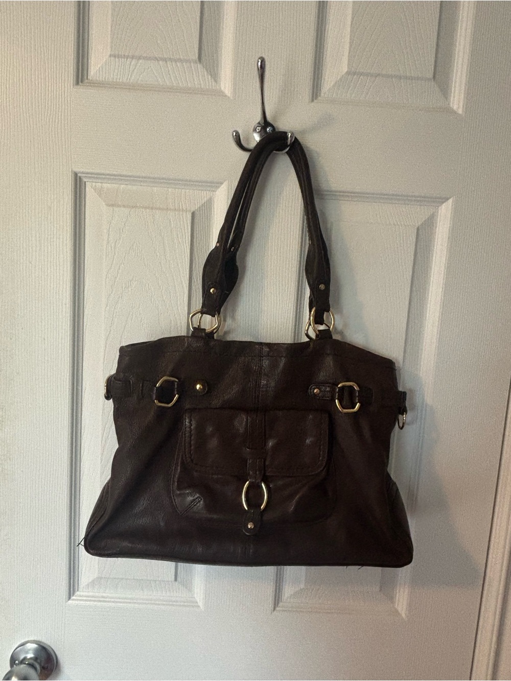 Sigrid Olsen Dark Brown Leather Tote Bag